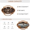 Kattee Women Genuine Leather Soft Totes Shoulder Hobo Purses and Handbags Top Handle Bags (Brown)