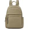 Kattee Genuine Leather Backpack Purse for Women Multi-functional Elegant Daypack Soft Leather Shoulder Bag Shopping Trip, Medium, Light Green(Light Green)
