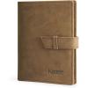 Kattee Genuine Leather Passport Holder with RFID Blocking, Bifold Travel Wallet for Men, Brown