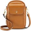 Kattee Small Leather Crossbody Bags for Women, Crossbody Cell Phone Purses Shoulder Handbags with Card Slots, RFID Blocking(Brown)
