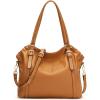 Kattee Women Genuine Leather Soft Totes Shoulder Hobo Purses and Handbags Top Handle Bags (Brown)