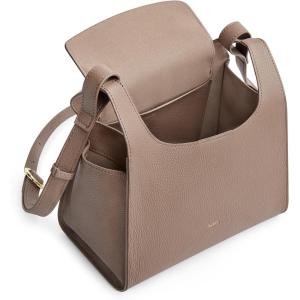 Kattee Small Soft Leather Crossbody Bags for Women,Trendy Purses Handbags Shoulder Satchel Lightweight Design Minimalism (Khaki)