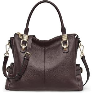 Kattee Soft Women Genuine Leather Purses and Handbags Satchel Tote Shoulder Bag(Coffee)