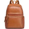 Kattee Genuine Leather Backpack Purse for Women Multi-functional Elegant Daypack Soft Leather Shoulder Bag Shopping Trip, Medium, Black(Brown)