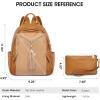 Kattee Genuine Leather Backpack Purses for Women Soft Casual Daypack Fashion Travel Bags with Wristlet Wallet (Brown)