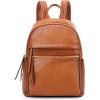 Kattee Genuine Leather Backpack Purse for Women Multi-functional Elegant Daypack Soft Leather Shoulder Bag Shopping Trip, Medium, Black(Brown)