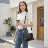 Kattee Genuine Leather Crossbody Bags for Women Small Shoulder Purse Handbags with 2 Detachable Straps 6 Card Slots(Black)