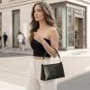Kattee Genuine Leather Crossbody Bags for Women Small Shoulder Purse Handbags with 2 Detachable Straps 6 Card Slots(Black)