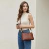 Kattee Genuine Leather Crossbody Bags for Women Small Shoulder Purse Handbags with 2 Detachable Straps 6 Card Slots(Dark Brown)