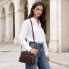 Kattee Leather Crossbody Bags for Women Small Anti Theft Cross Body Shoulder Purse with Built in RFID Wallet(Coffee)