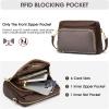 Kattee Leather Crossbody Bags for Women Small Anti Theft Cross Body Shoulder Purse with Built in RFID Wallet(Coffee)