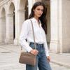 Kattee Leather Crossbody Bags for Women Small Anti Theft Cross Body Shoulder Purse with Built in RFID Wallet(Khaki)