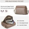 Kattee Leather Crossbody Bags for Women Small Anti Theft Cross Body Shoulder Purse with Built in RFID Wallet(Khaki)