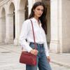 Kattee Leather Crossbody Bags for Women Small Anti Theft Cross Body Shoulder Purse with Built in RFID Wallet(Wine Red)