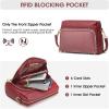 Kattee Leather Crossbody Bags for Women Small Anti Theft Cross Body Shoulder Purse with Built in RFID Wallet(Wine Red)