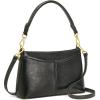 Kattee Genuine Leather Crossbody Bags for Women Small Shoulder Purse Handbags with 2 Detachable Straps 6 Card Slots(Black)