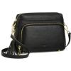 Kattee Leather Crossbody Bags for Women Small Anti Theft Cross Body Shoulder Purse with Built in RFID Wallet(Black)