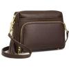 Kattee Leather Crossbody Bags for Women Small Anti Theft Cross Body Shoulder Purse with Built in RFID Wallet(Coffee)