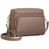 Kattee Leather Crossbody Bags for Women Small Anti Theft Cross Body Shoulder Purse with Built in RFID Wallet(Khaki)