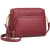 Kattee Leather Crossbody Bags for Women Small Anti Theft Cross Body Shoulder Purse with Built in RFID Wallet(Wine Red)
