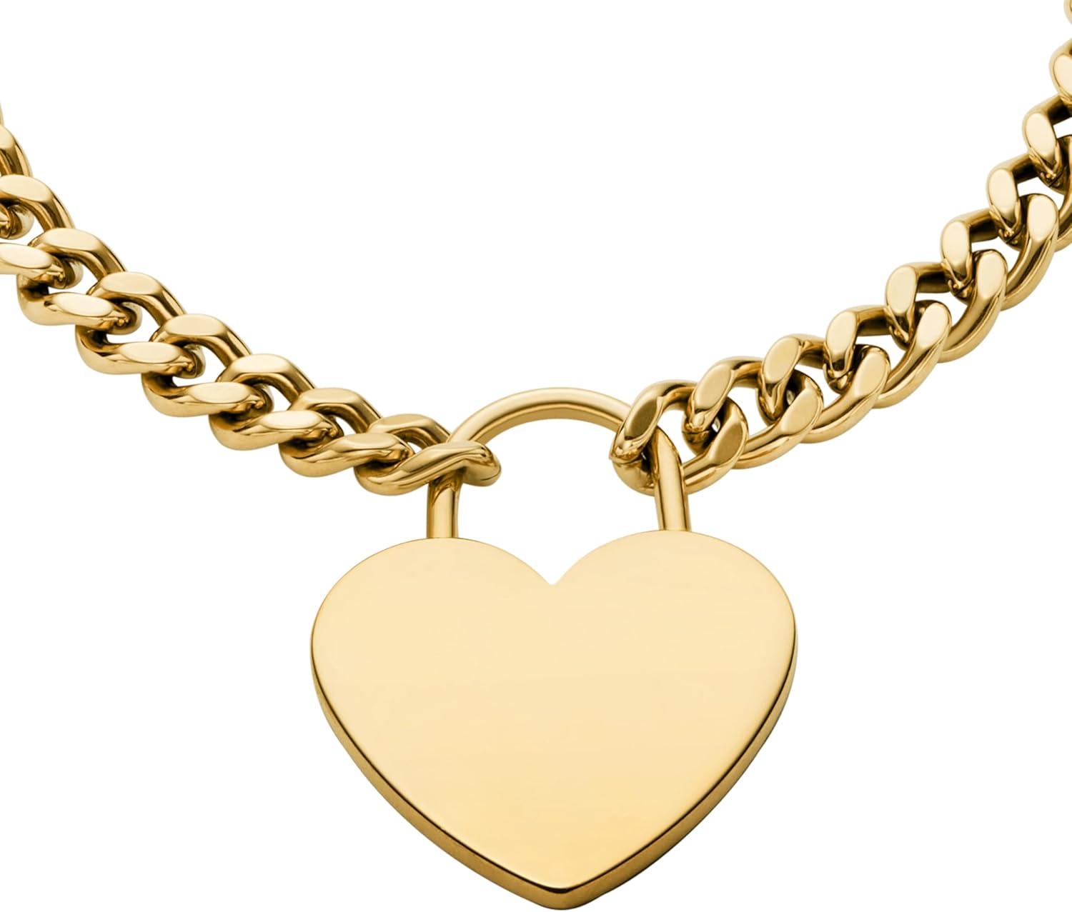 imageFossil Womens Sutton GoldTone Stainless Steel Heart Bracelet