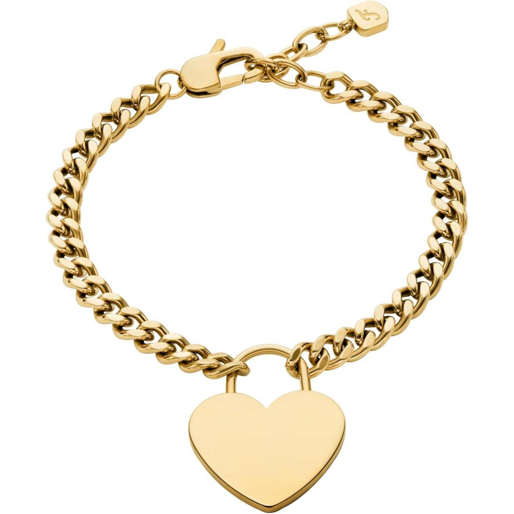 imageFossil Womens Sutton GoldTone Stainless Steel Heart Bracelet