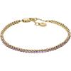 Fossil Women’s Ellis Pavé Glitz Amethyst Color Gold-Tone Brass Tennis Chain Bracelet