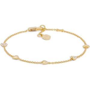 Fossil Women’s Sutton Heartbeat Gold-Tone Brass Station Bracelet