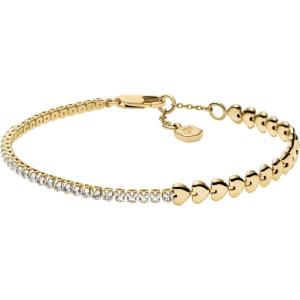 Fossil Women’s Sutton Love-All Gold-Tone Brass Heart Link Tennis Bracelet