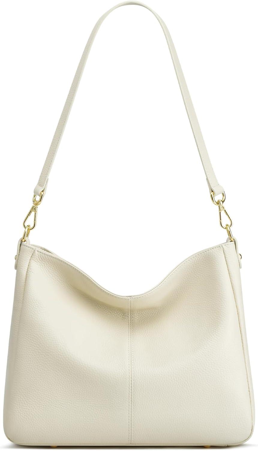 imageKattee Leather Purses for Women Hobo Crossbody Bag for Women Slouchy Shoulder Handbags with 2 Shoulder StrapsBeige