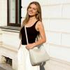 Kattee Leather Purses for Women, Hobo Crossbody Bag for Women, Slouchy Shoulder Handbags with 2 Shoulder Straps(Beige)