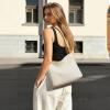 Kattee Leather Purses for Women, Hobo Crossbody Bag for Women, Slouchy Shoulder Handbags with 2 Shoulder Straps(Beige)