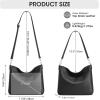 Kattee Leather Purses for Women, Hobo Crossbody Bag for Women, Slouchy Shoulder Handbags with 2 Shoulder Straps(Black)