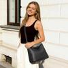 Kattee Leather Purses for Women, Hobo Crossbody Bag for Women, Slouchy Shoulder Handbags with 2 Shoulder Straps(Black)