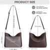 Kattee Leather Purses for Women, Hobo Crossbody Bag for Women, Slouchy Shoulder Handbags with 2 Shoulder Straps(Coffee)
