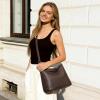 Kattee Leather Purses for Women, Hobo Crossbody Bag for Women, Slouchy Shoulder Handbags with 2 Shoulder Straps(Coffee)