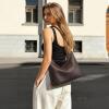 Kattee Leather Purses for Women, Hobo Crossbody Bag for Women, Slouchy Shoulder Handbags with 2 Shoulder Straps(Coffee)