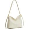 Kattee Leather Purses for Women, Hobo Crossbody Bag for Women, Slouchy Shoulder Handbags with 2 Shoulder Straps(Beige)