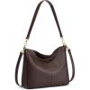 Kattee Leather Purses for Women, Hobo Crossbody Bag for Women, Slouchy Shoulder Handbags with 2 Shoulder Straps(Coffee)
