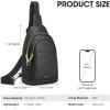 Kattee Sling Bag for Women, Leather Fanny Packs Crossbody Purse, Small Chest Bag for Travel with RFID Blocking(Black)