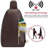 Kattee Sling Bag for Women, Leather Fanny Packs Crossbody Purse, Small Chest Bag for Travel with RFID Blocking(Coffee)