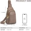 Kattee Sling Bag for Women, Leather Fanny Packs Crossbody Purse, Small Chest Bag for Travel with RFID Blocking(Khaki)
