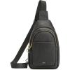 Kattee Sling Bag for Women, Leather Fanny Packs Crossbody Purse, Small Chest Bag for Travel with RFID Blocking(Black)