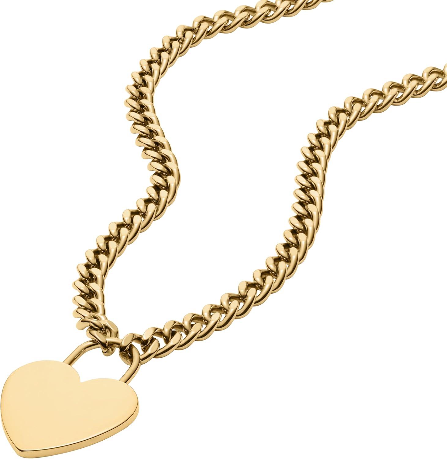 imageFossil Womens Sutton GoldTone Stainless Steel Heart Necklace