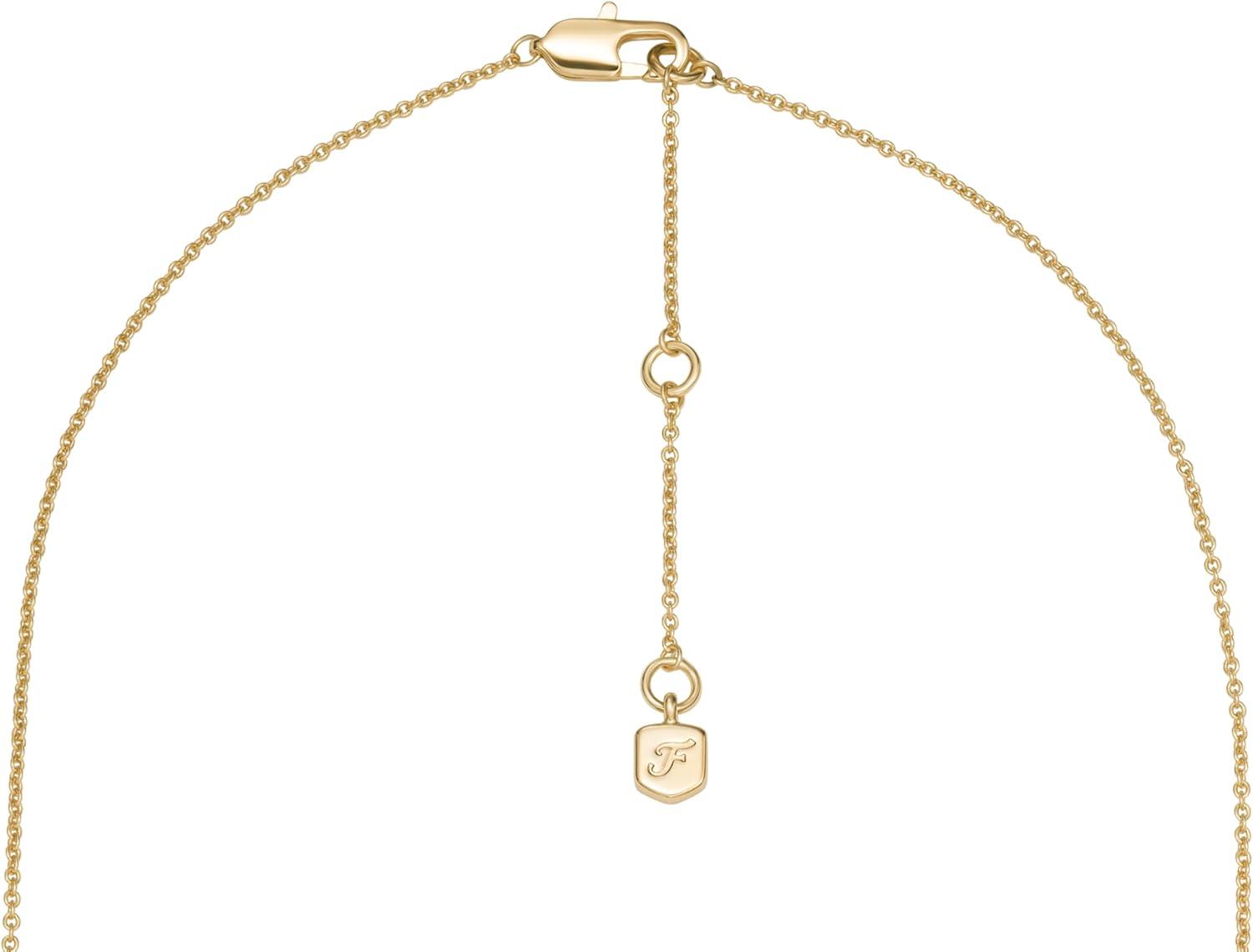 imageFossil Womens Sutton Heartbeat GoldTone Brass Station Necklace