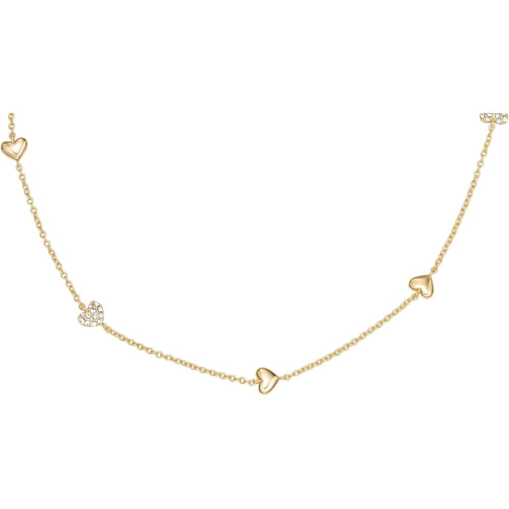 imageFossil Womens Sutton Heartbeat GoldTone Brass Station Necklace