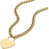 Fossil Women’s Sutton Gold-Tone Stainless Steel Heart Necklace