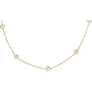 Fossil Women’s Sutton Heartbeat Gold-Tone Brass Station Necklace