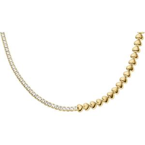 Fossil Women’s Sutton Love-All Gold-Tone Brass Heart Link Tennis Necklace