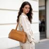 Kattee Genuine Leather Shoulder Bags for Women, Hobo Tote Handbags with Zipper Compartment for Travel(Brown)